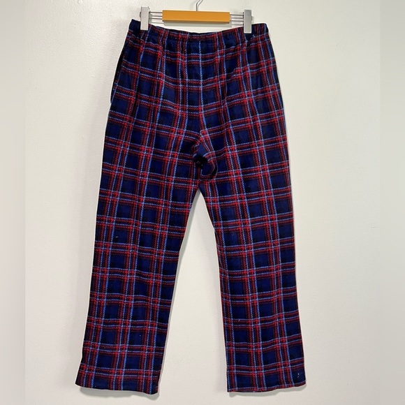Tommy Hilfiger Sleepwear Plaid Fleece Pajama Pants Blue Red S Cozy Lounge - Picture 10 of 13